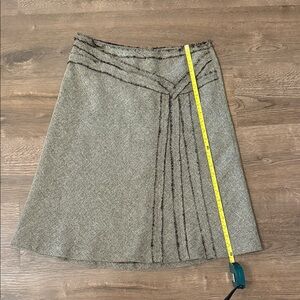 Vintage Pierre Cardin Textured Brown Tweed A-Line Skirt Size 10